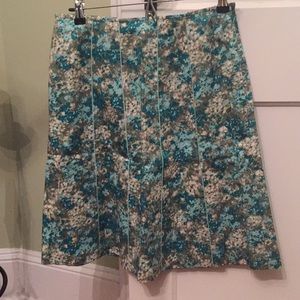 ANN TAYLOR gorgeous blue/turquoise floral skirt